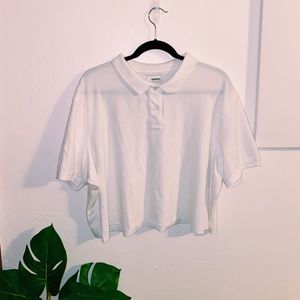 White Cropped Polo